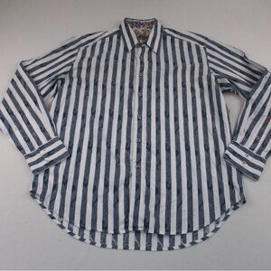 Robert Graham Navy & White Button Down